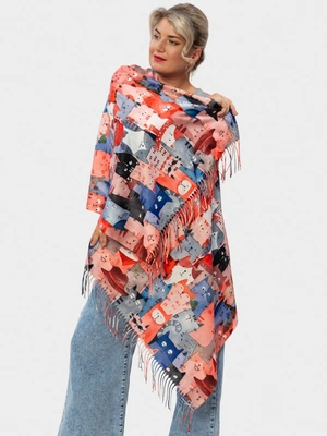 Палантин принт кошки