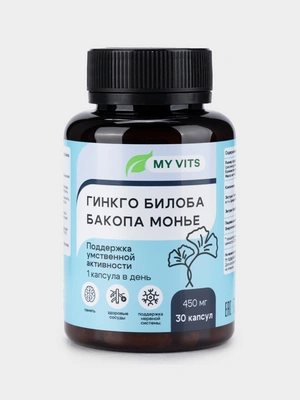 Гинкго Билоба и Бакопа Монье MY VITS, 1 упаковка