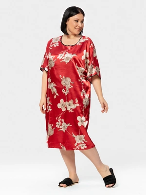 Сорочка шелковая с флоральным принтом