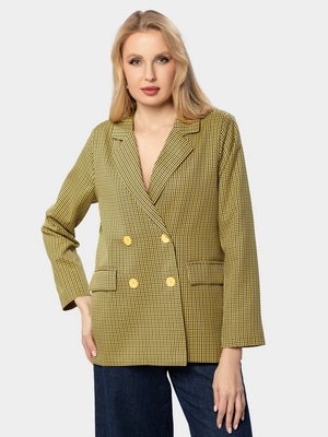 Двубортный жакет в клетку