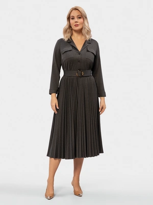 Платье с юбкой гофре