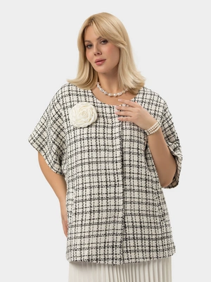 Жакет твидовый с цельнокроеным рукавом