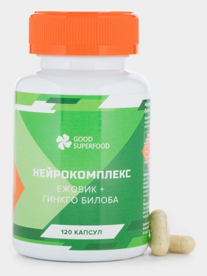Нейрокомплекс Ежовик + Гинкго Билоба, 1 упаковка, 120 капсул