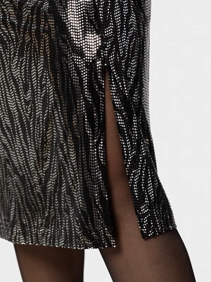 Платье с анималистичным узором из пайеток