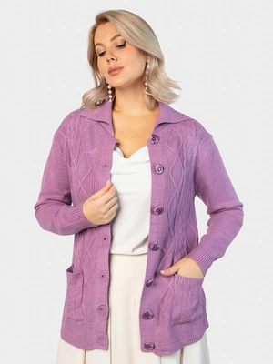 Кардиган на пуговицах с отложным воротником