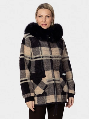 Кардиган на молнии с меховой отделкой