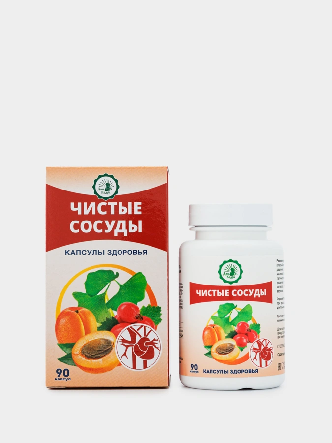 Чистые сосуды, масло растительное нерафинированное, 90 капсул