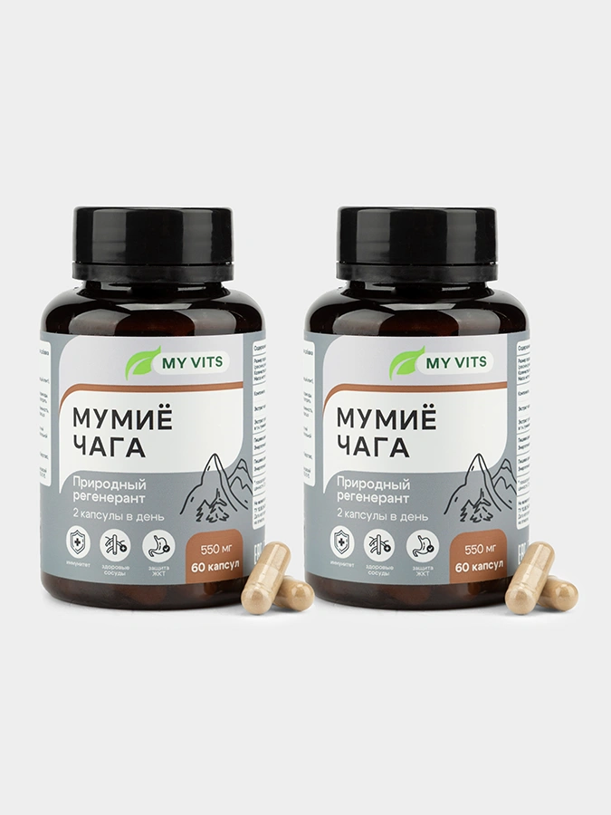Мумиё Чага "Природный регенерант" MY VITS, 2 упаковки