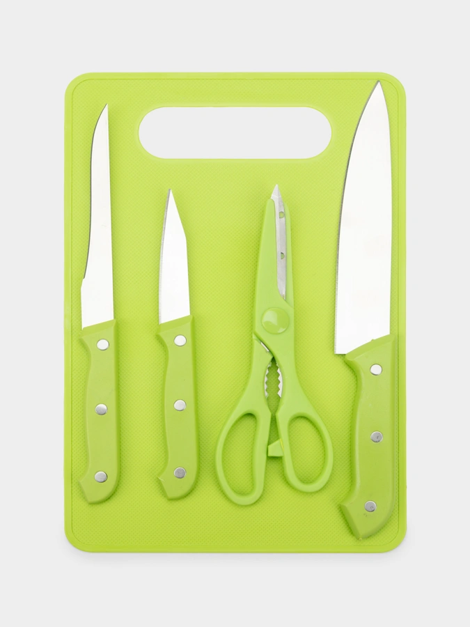 Точилка для ножей "Алмаз" + набор ножей с доской и ножницами в подарок