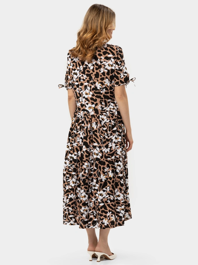 Платье свободного кроя с воланами