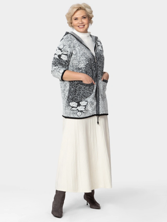 Кардиган на молнии с капюшоном с рисунком