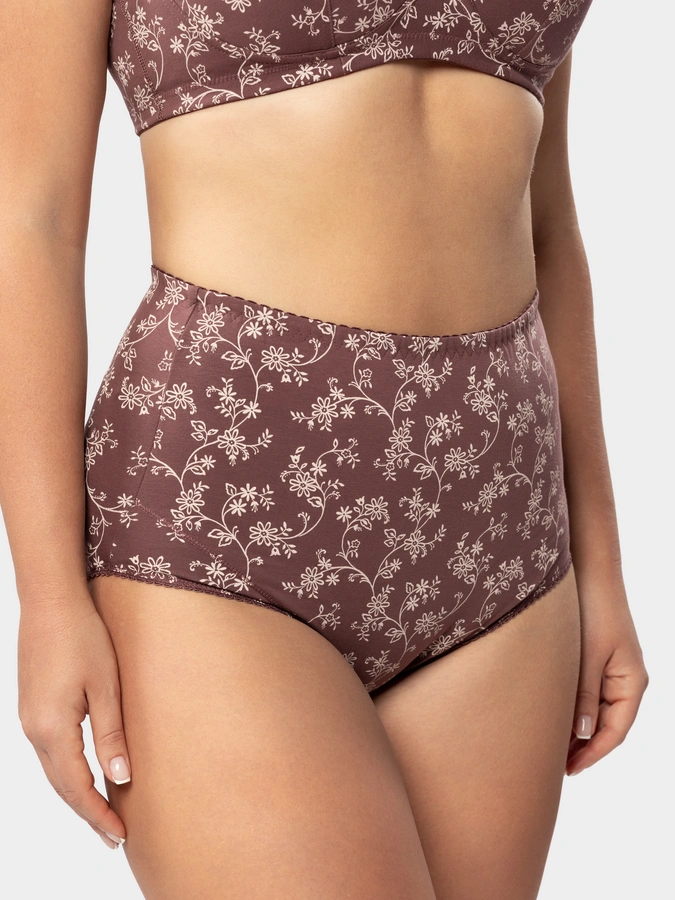 Кофейный с цветочным орнаментом