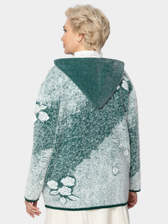 Кардиган на молнии с капюшоном с рисунком