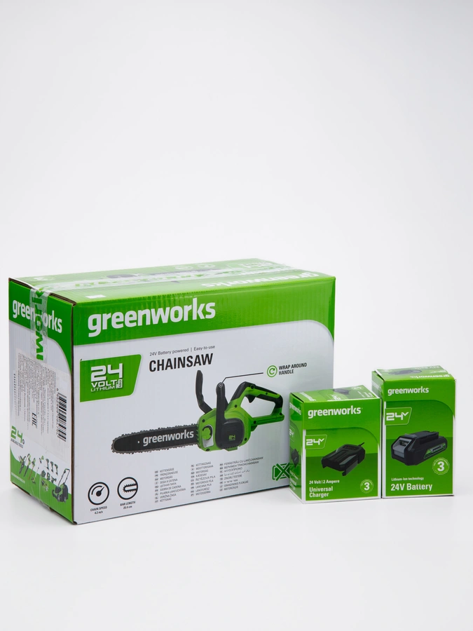 Цепная пила аккумуляторная Greenworks