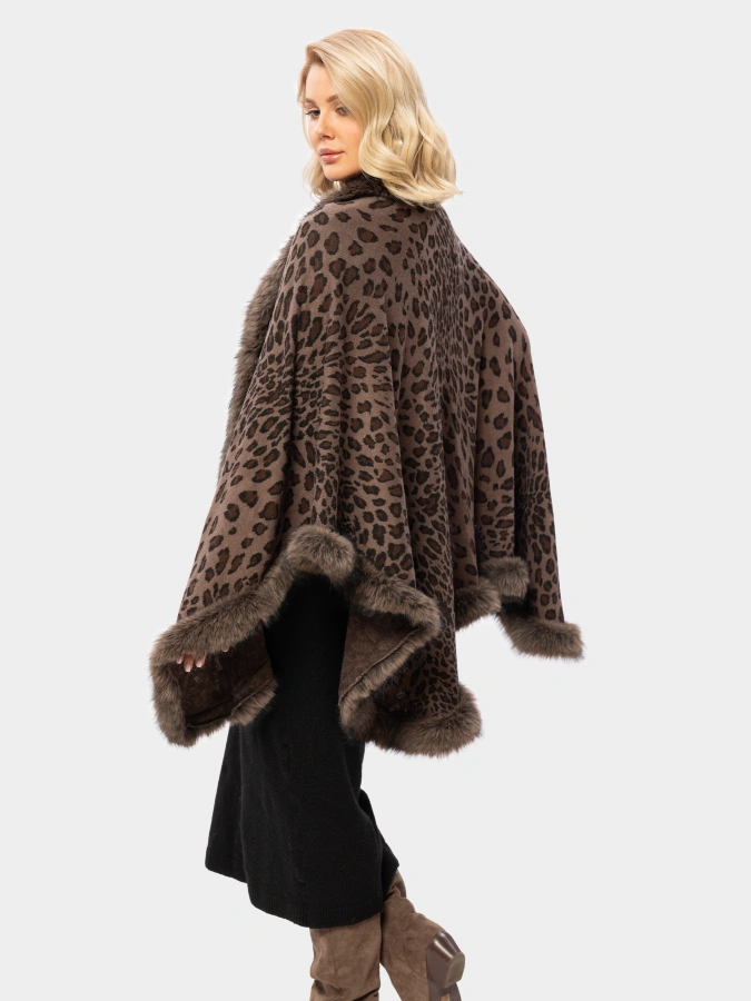 Пончо Элегия с меховой отделкой