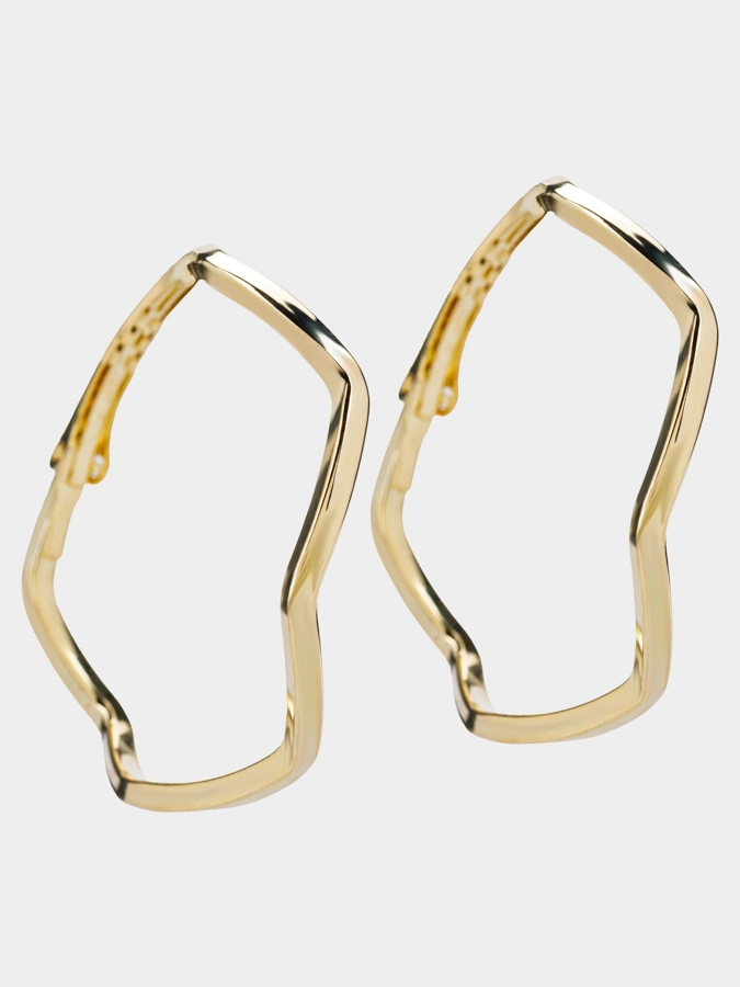 Серьги-конго Волна