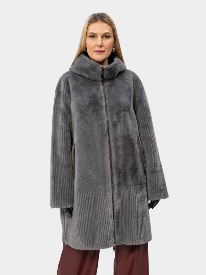 Дубленка двухсторонняя plus size
