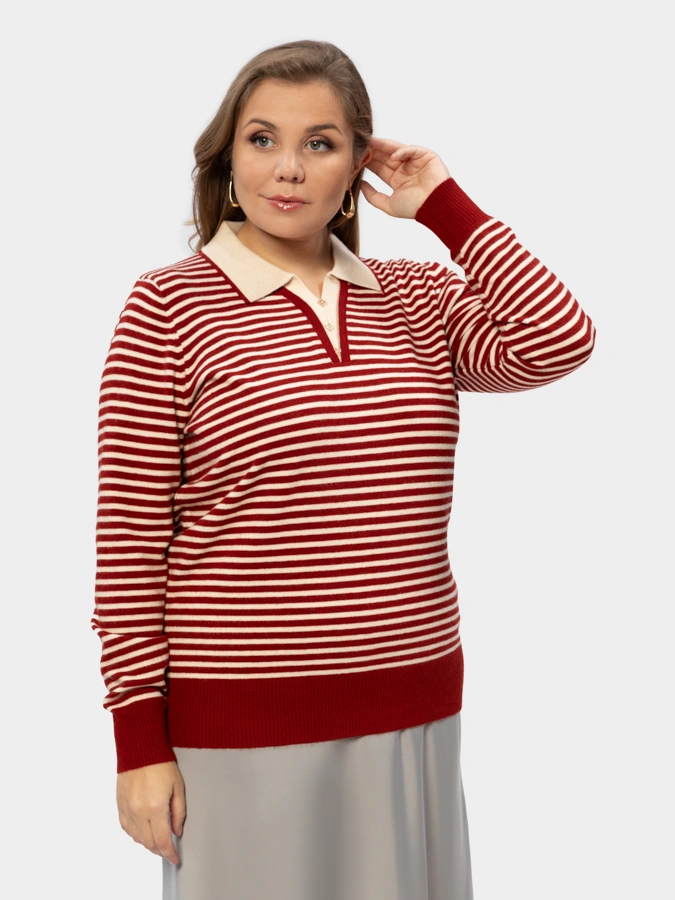 Джемпер поло в полоску