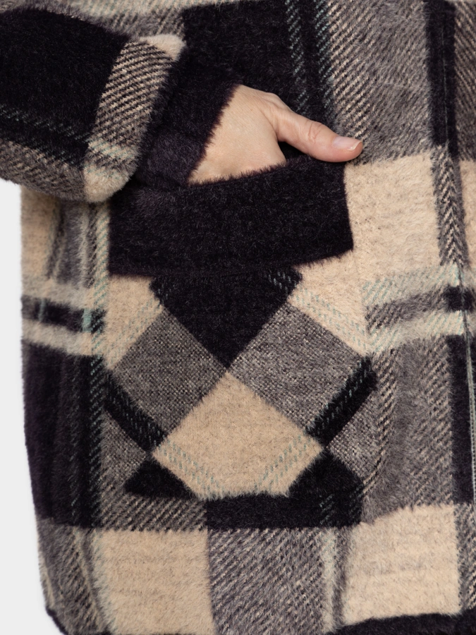 Кардиган на молнии с меховой отделкой