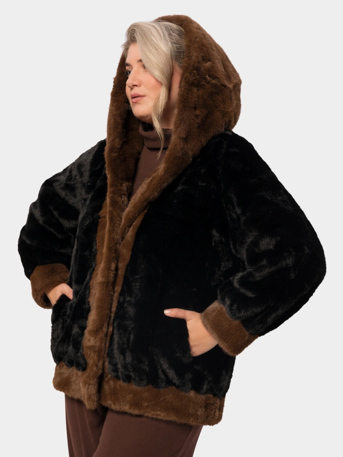 Шуба с капюшоном