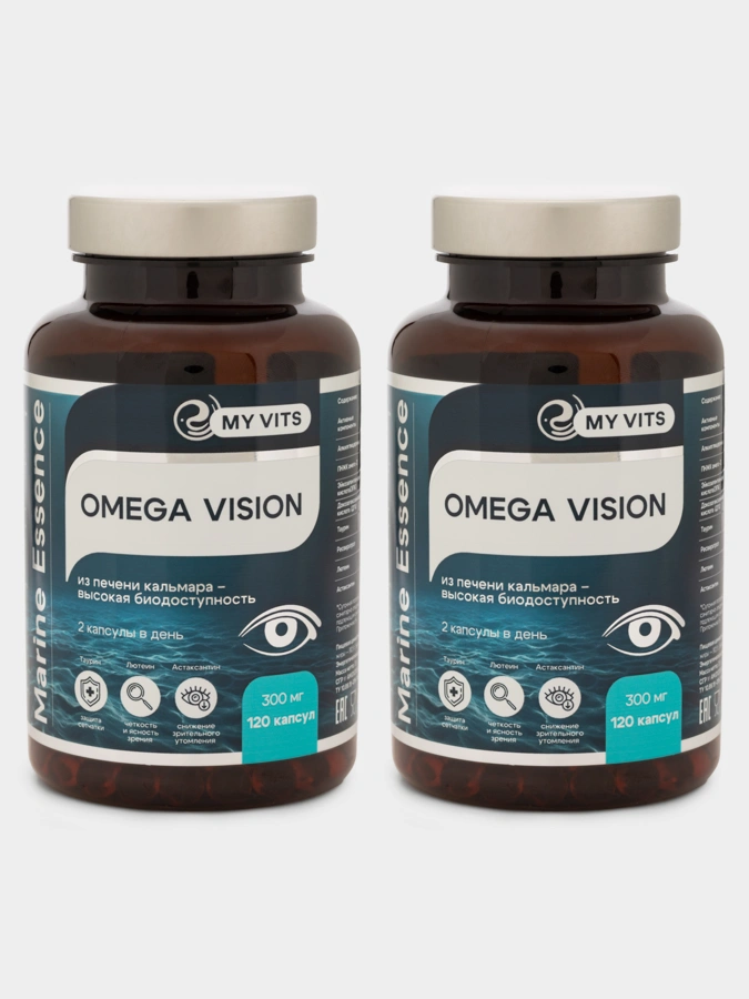 OMEGA-3 VISION, 2 упаковки по 120 капсул