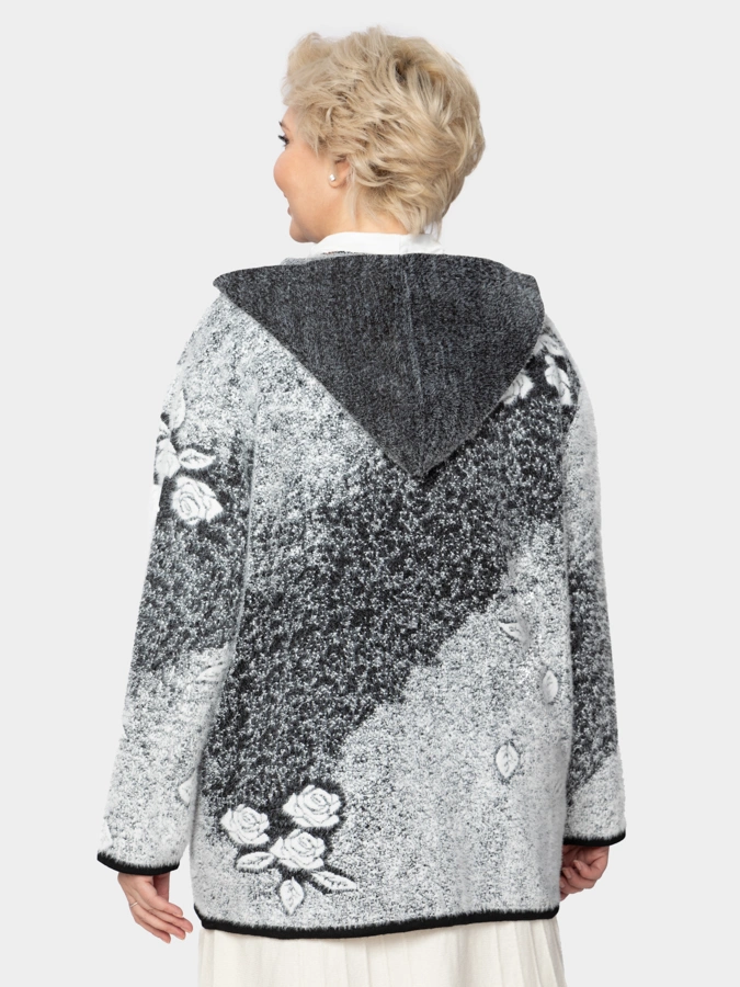 Кардиган на молнии с капюшоном с рисунком