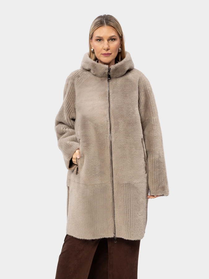 Дубленка двухсторонняя plus size