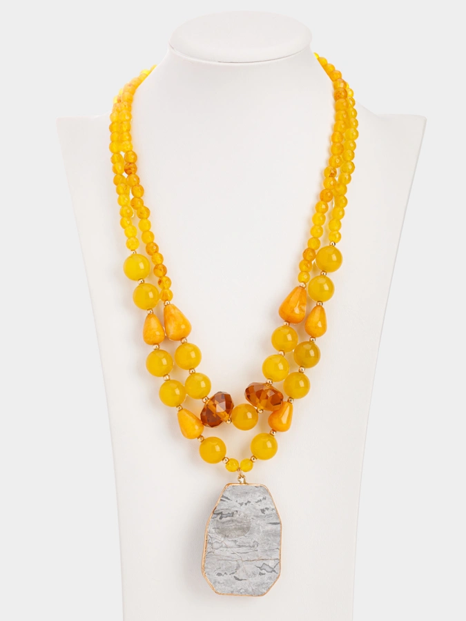 Колье Солнечный Халцедон