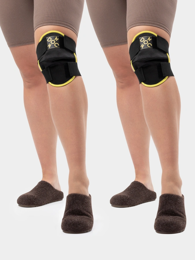 Наколенник фиксирующий согревающий из собачьей шерсти, вставки турмалин, набор 2 штуки