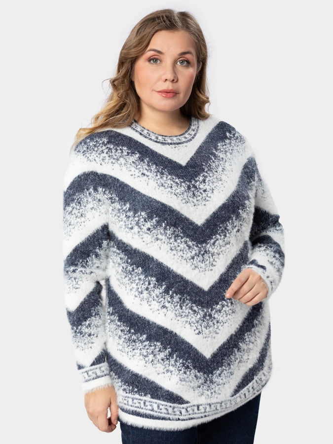 Джемпер из ангоры зигзаг