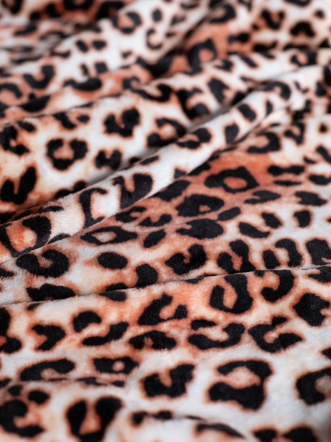 Плед набивной леопардовый