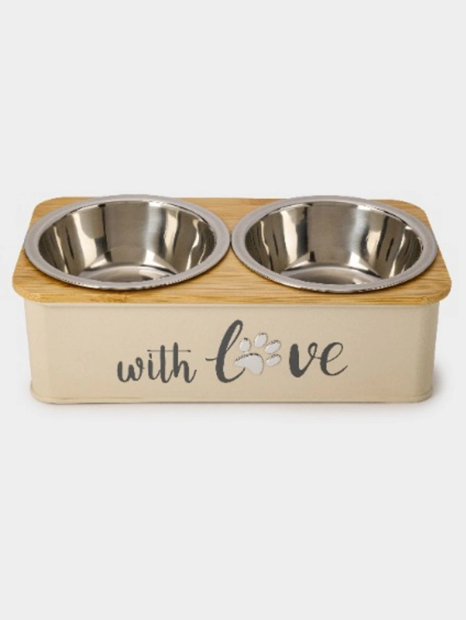 Двойная миска на подставке для животных