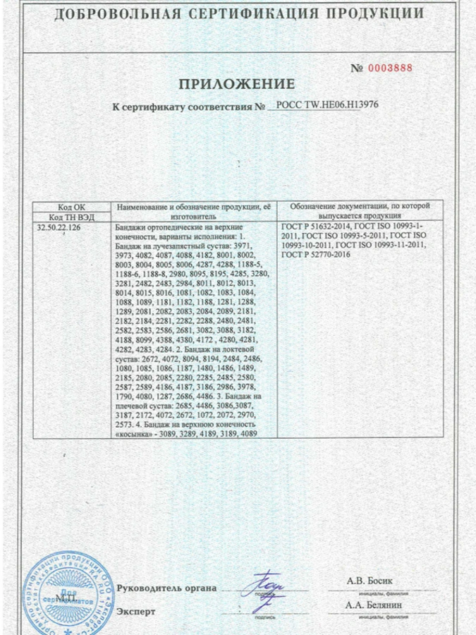 Бандаж ортопедический на лучезапястный сустав