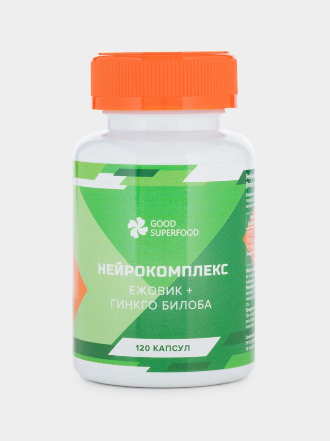 Нейрокомплекс Ежовик + Гинкго Билоба, 120 капсул