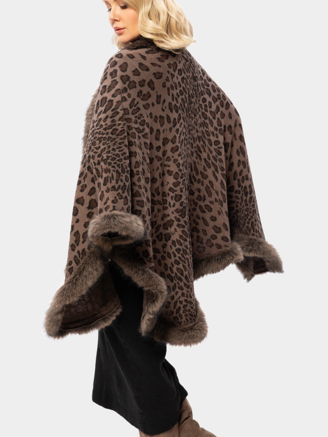 Пончо Элегия с меховой отделкой