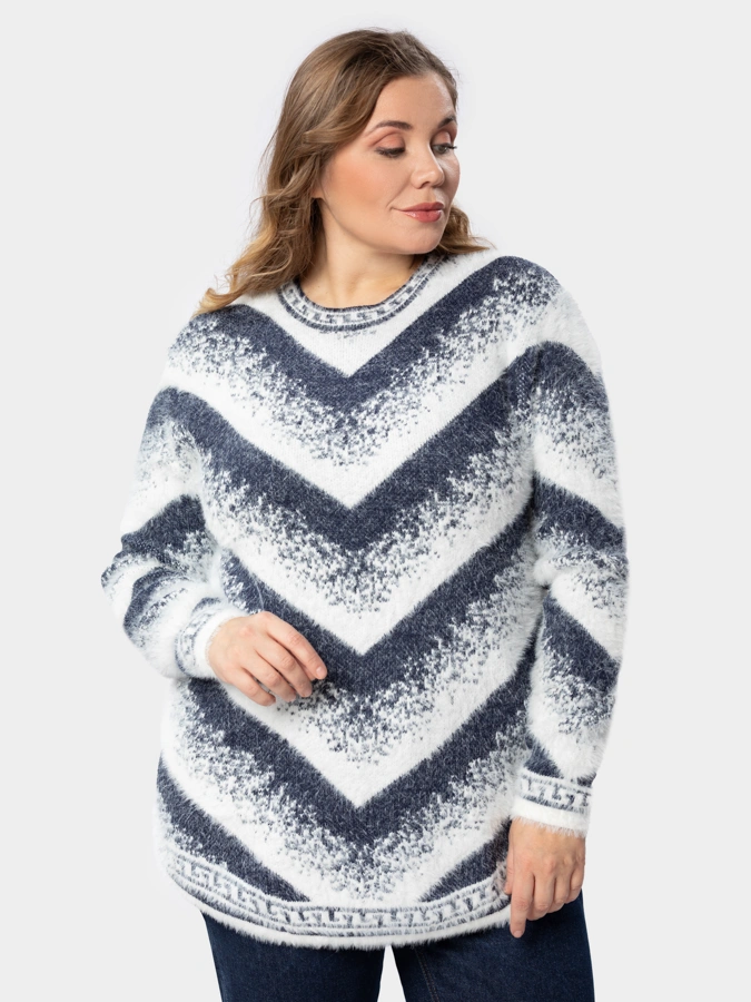 Джемпер из ангоры зигзаг