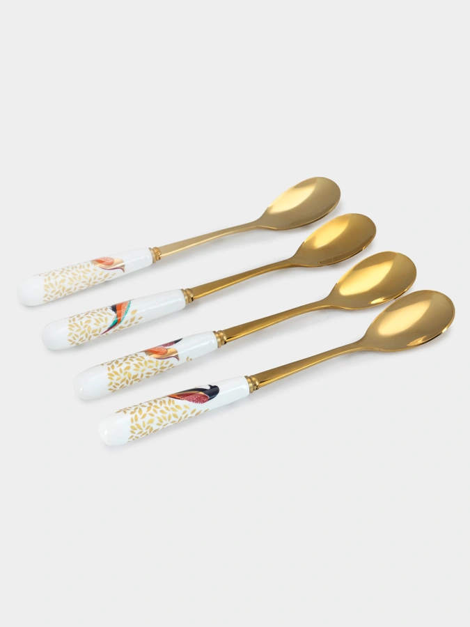 Набор чайных ложек Golden Birds, 4 штуки