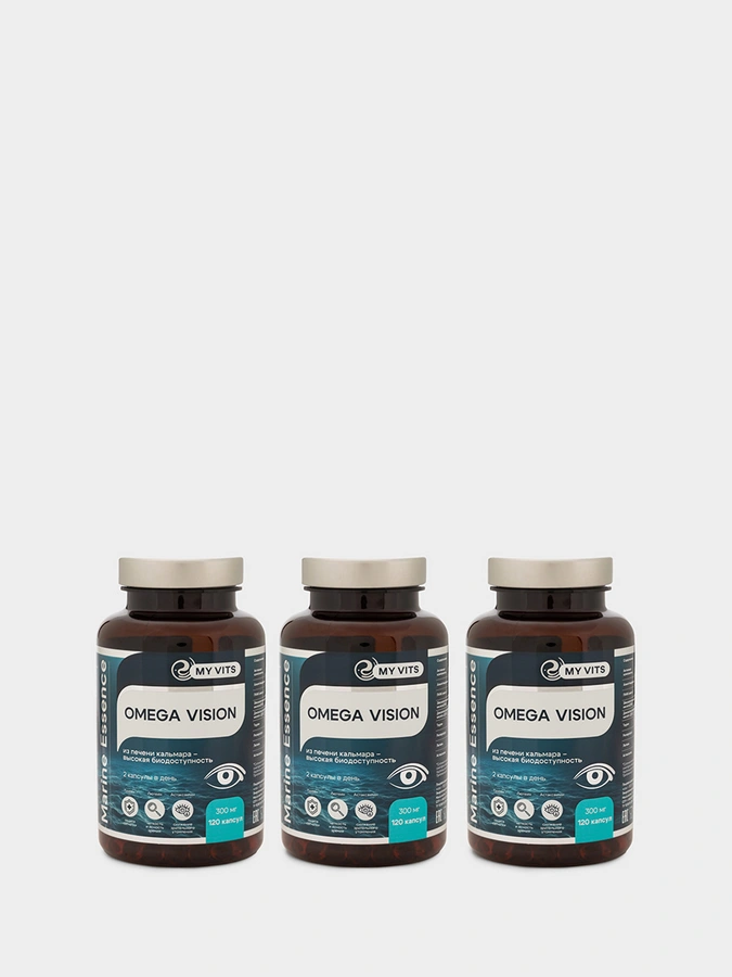 OMEGA-3 VISION, 1+1=3 упаковки по 120 капсул