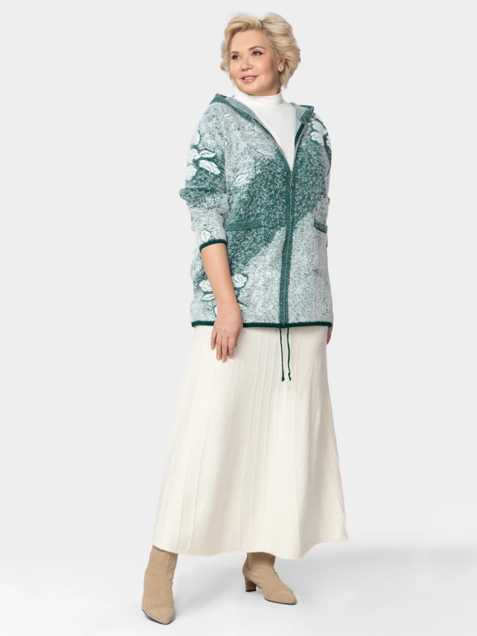 Кардиган на молнии с капюшоном с рисунком