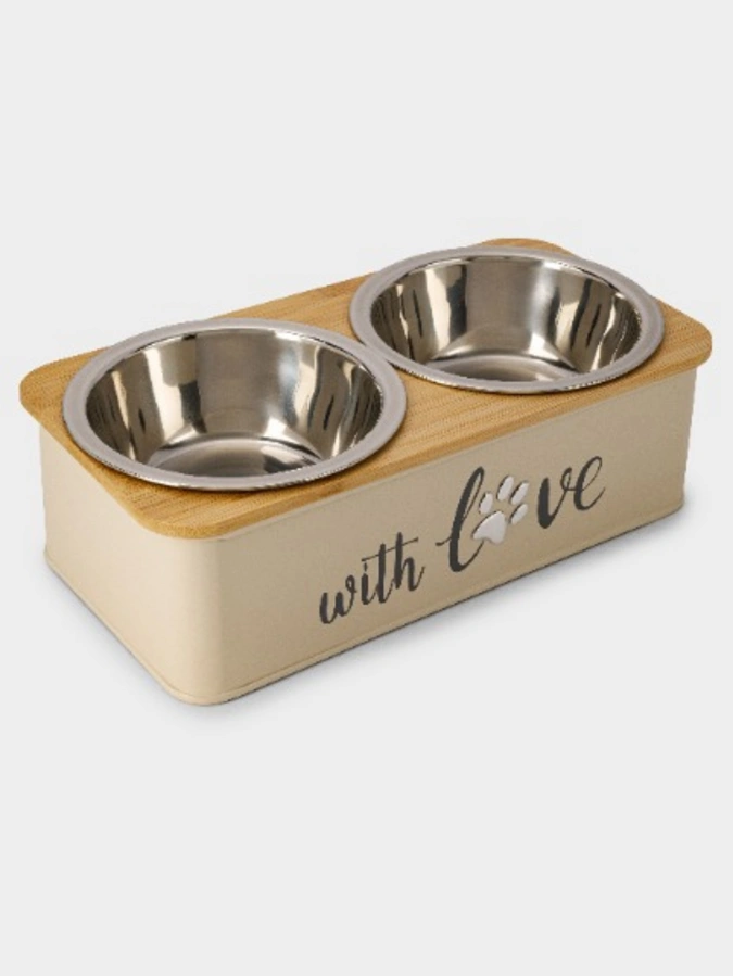 Двойная миска на подставке для животных