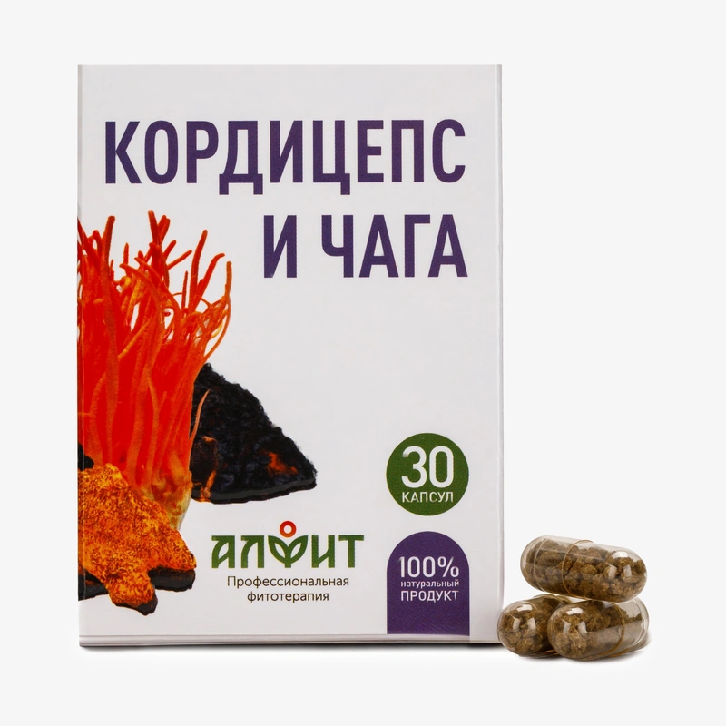 Кордицепс и чага для укрепления иммунитета, 1 упаковка