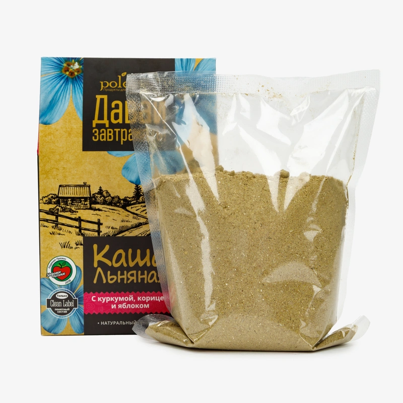 Каша льняная С куркумой, корицей и яблоком, 300 гр