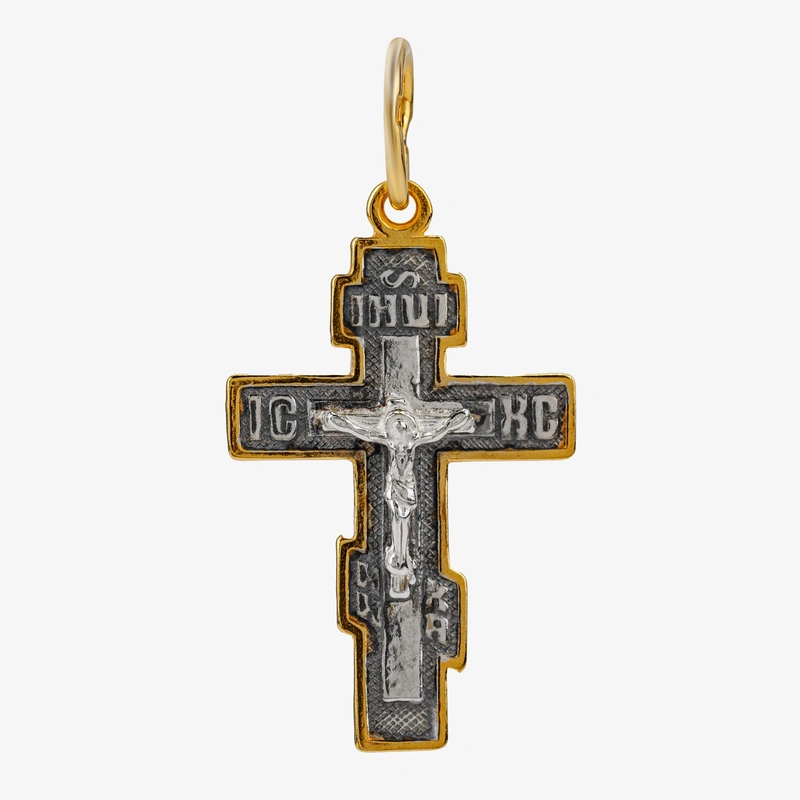 Крест с чернением и позолотой