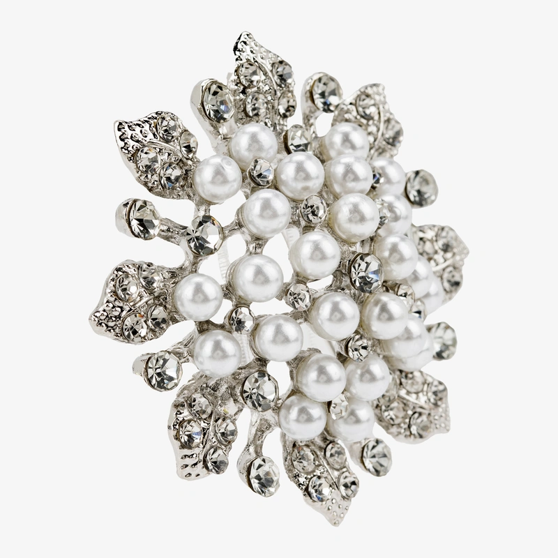 Брошь Сказка с жемчугом и кристаллами