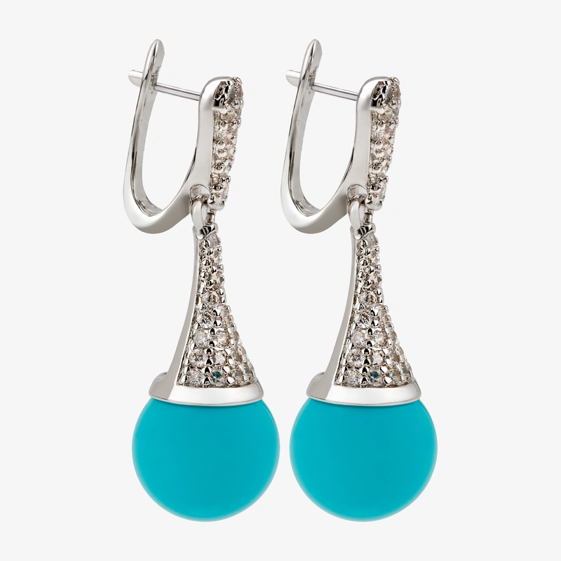 Серьги Гавань с бирюзой