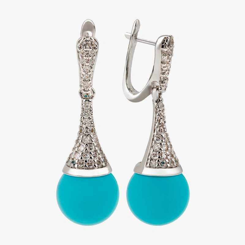 Серьги Гавань с бирюзой