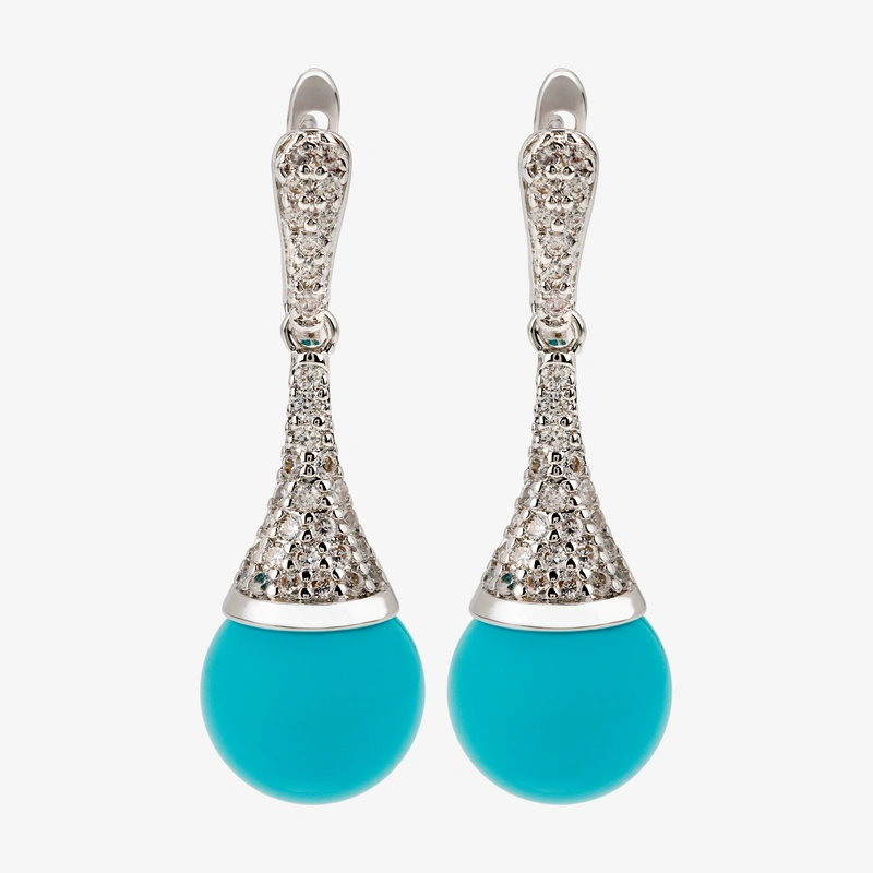 Серьги Гавань с бирюзой