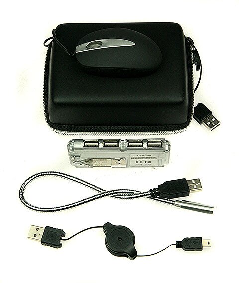 Набор для путешествий: USB кабель, USB разветвитель на 4 разъема, компьютерная мышка USB