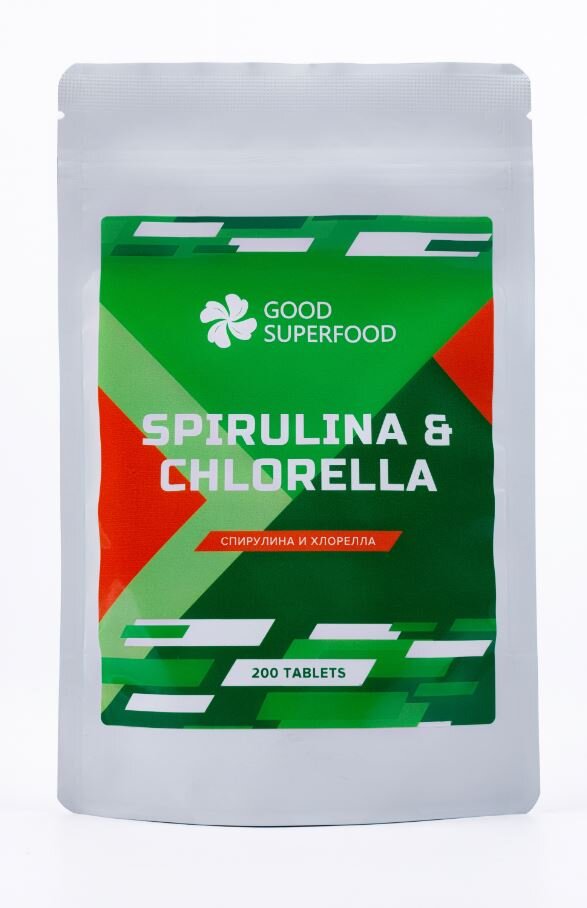 Таблетки "Спирулина и Хлорелла " Good Superfood, 1 упаковка