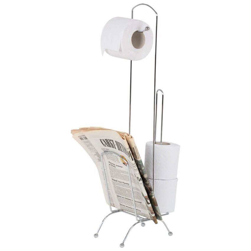 Стойка для туалетной бумаги с держателем для журналов и газет